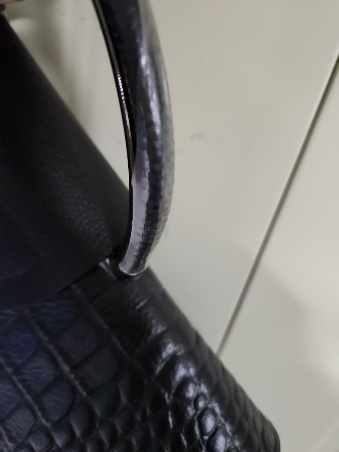 지센 블랙 악어 패턴 핸드백 상품이미지3