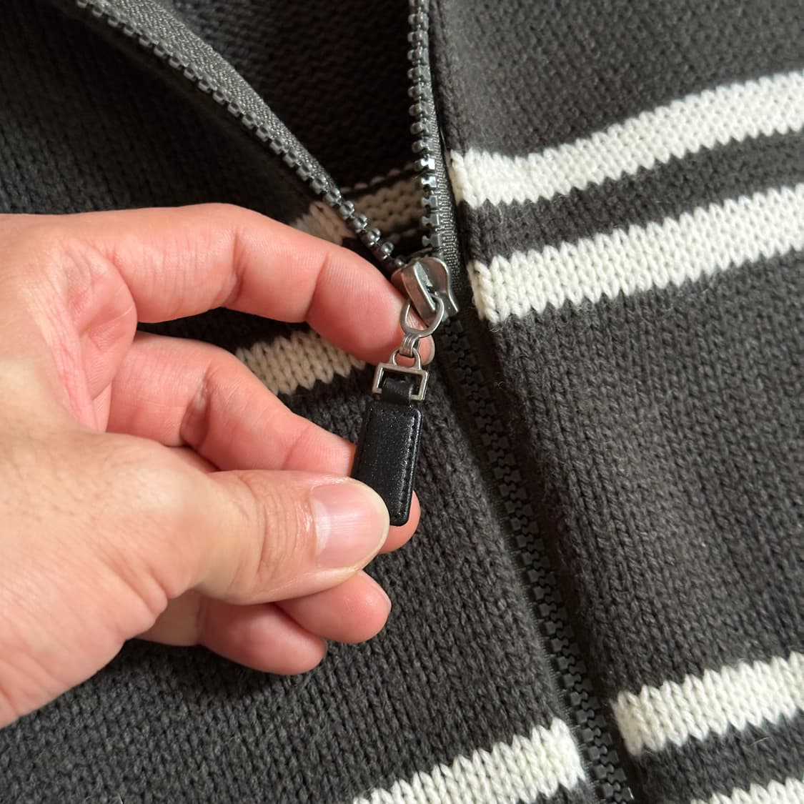 Fad tribe stripe knit zip-up cardigan 상품이미지4