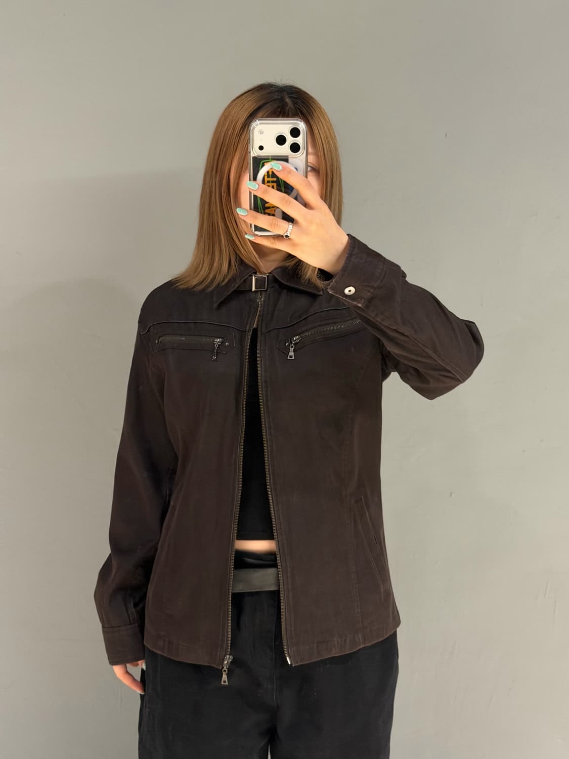 neck buckle zipper pocket jacket 상품이미지3