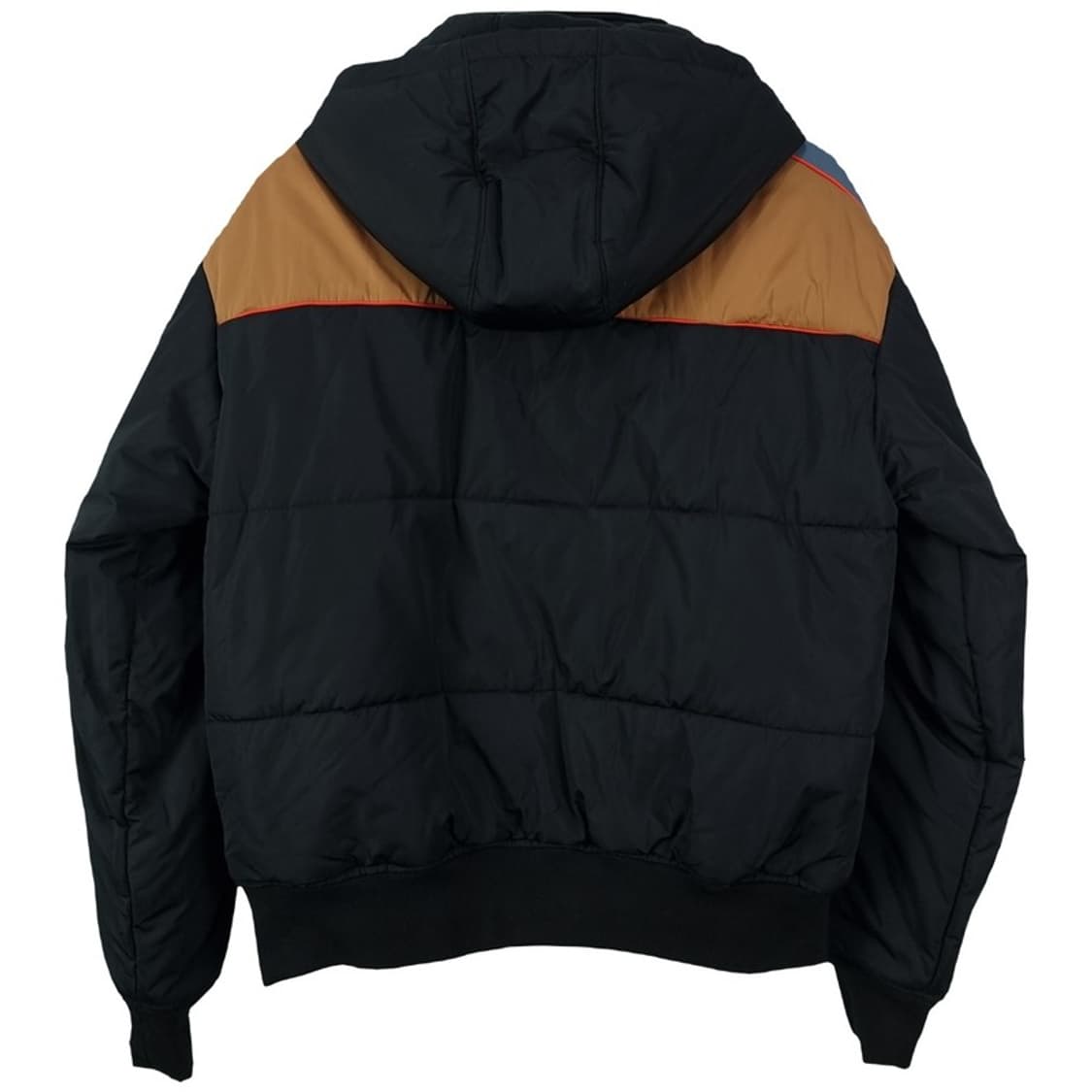 [반스] 컬러 배색 후드 봄버 패딩 자켓 블랙 M18729 상품이미지3