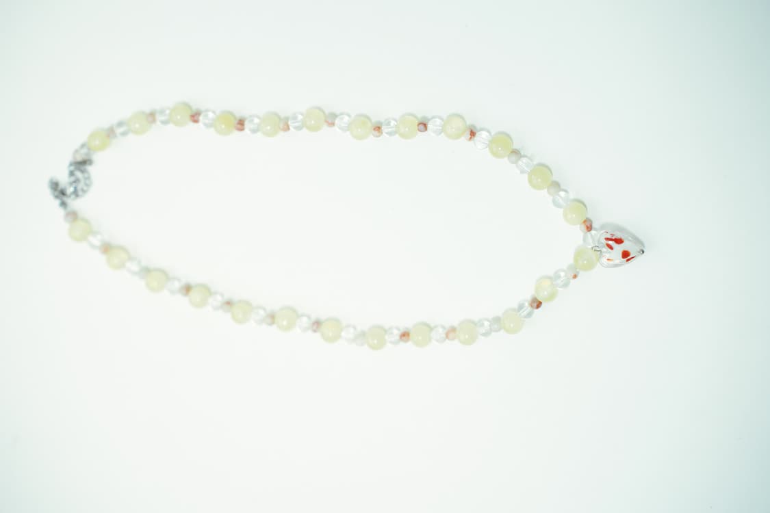 빈티지 비즈 목걸이 big heart necklace 상품이미지4