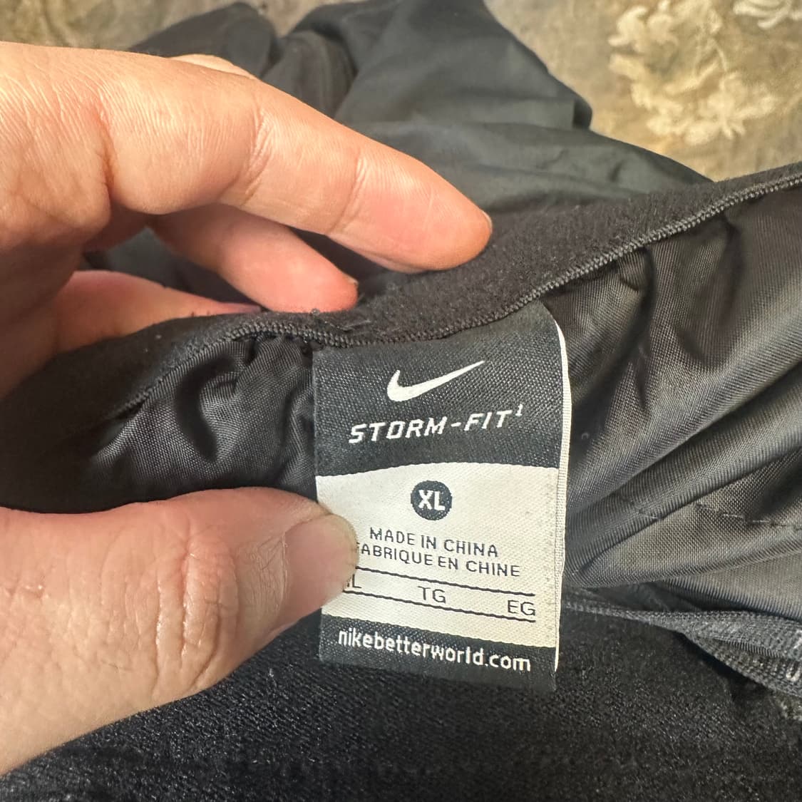 나이키 스톰핏 스우시 스몰로고 블랙누빔트랙팬츠 XL 상품이미지3