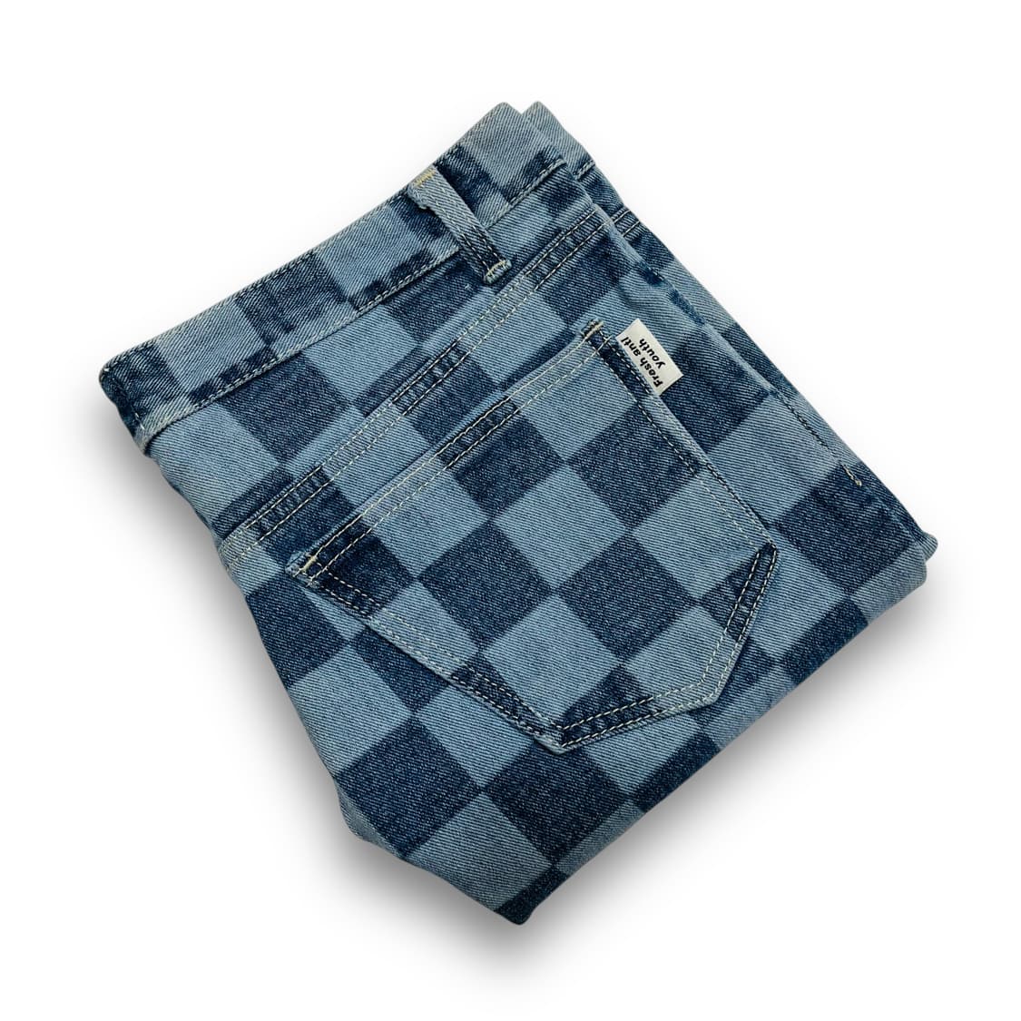 프레쉬 안티 유스 체크 패턴 새상품 데님 팬츠 상품이미지8