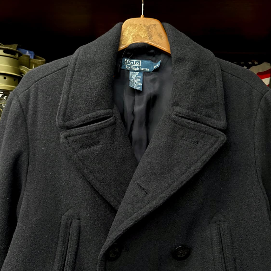 90s 폴로 랄프로렌 US NAVY 미 해군 밀리터리 복각 피코트 상품이미지3