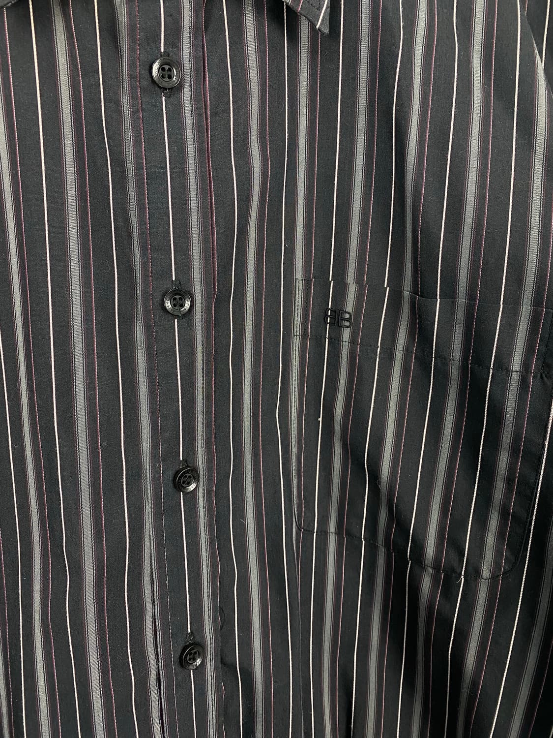 발렌시아가 90s bb로고 스트라이프 셔츠 L 상품이미지3