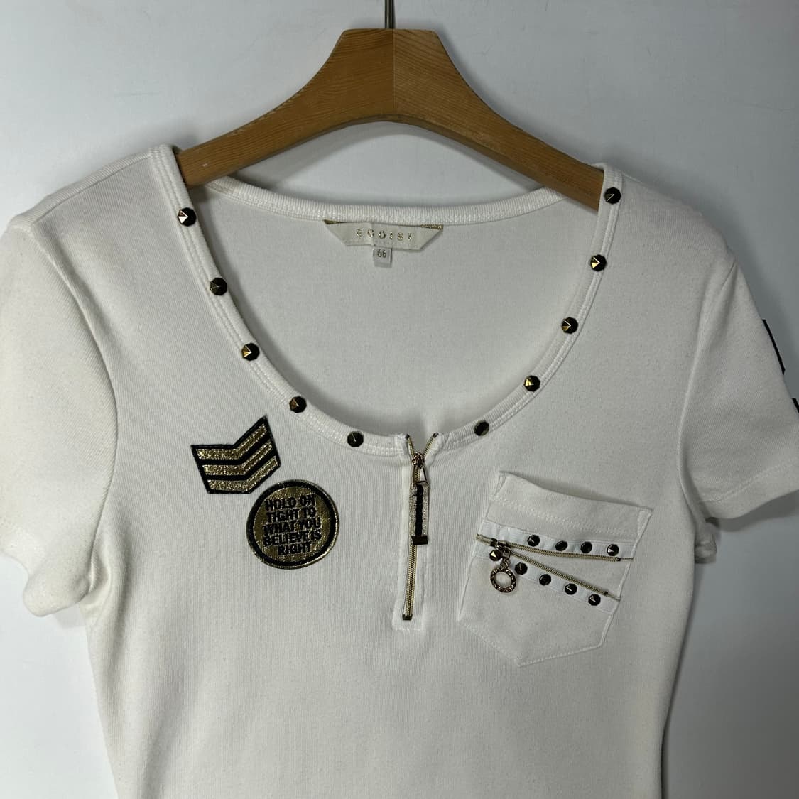 [EGOIST] 에고이스트 펑크 스터드 지퍼 반팔티셔츠 상품이미지3