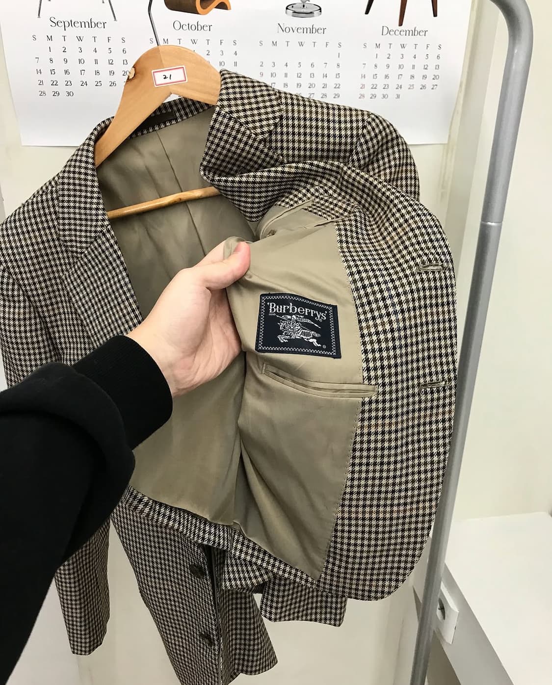 버버리 하운드체크 울 자켓 상품이미지2