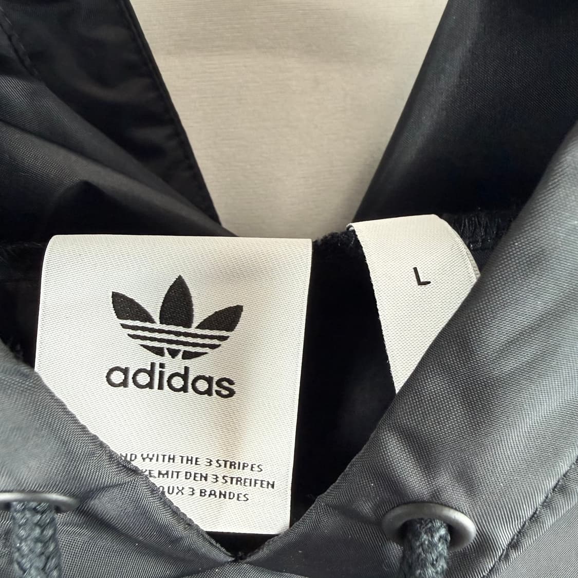 (L) 아디다스 오리지널 판초 윈드브레이커 백로고 후드 바람막이 블랙 상품이미지3