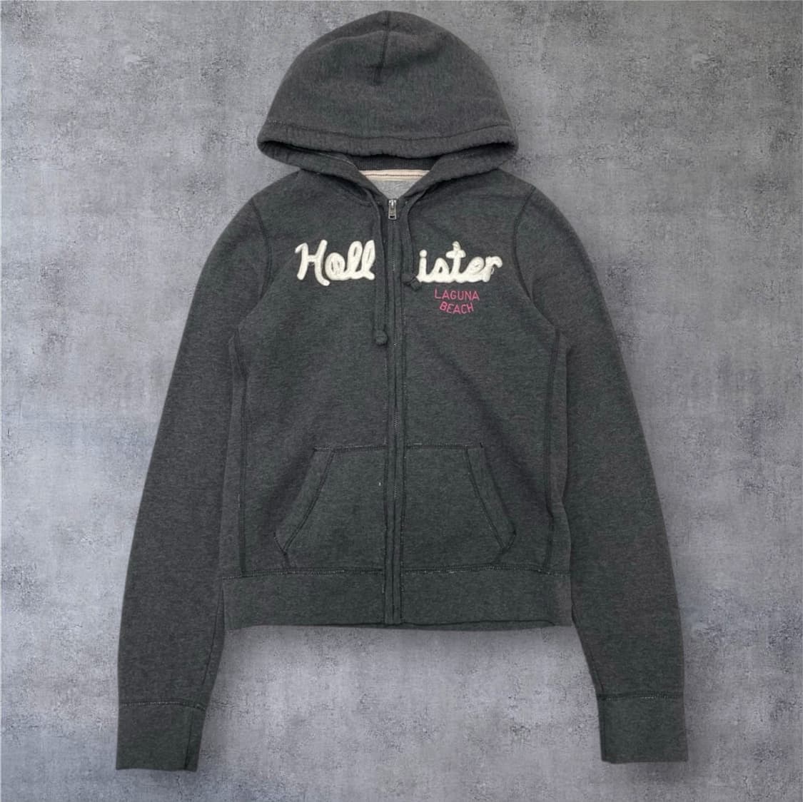 홀리스터 Hollister 진그레이 스펠아웃 기모 후드집업 L 상품이미지1