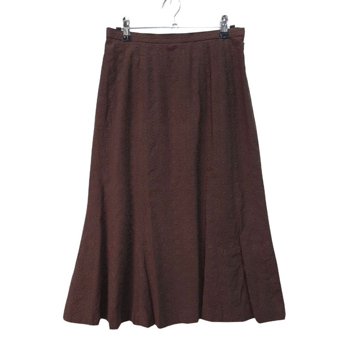 빈티지 플라워 자수 코튼 미디 스커트 상품이미지1