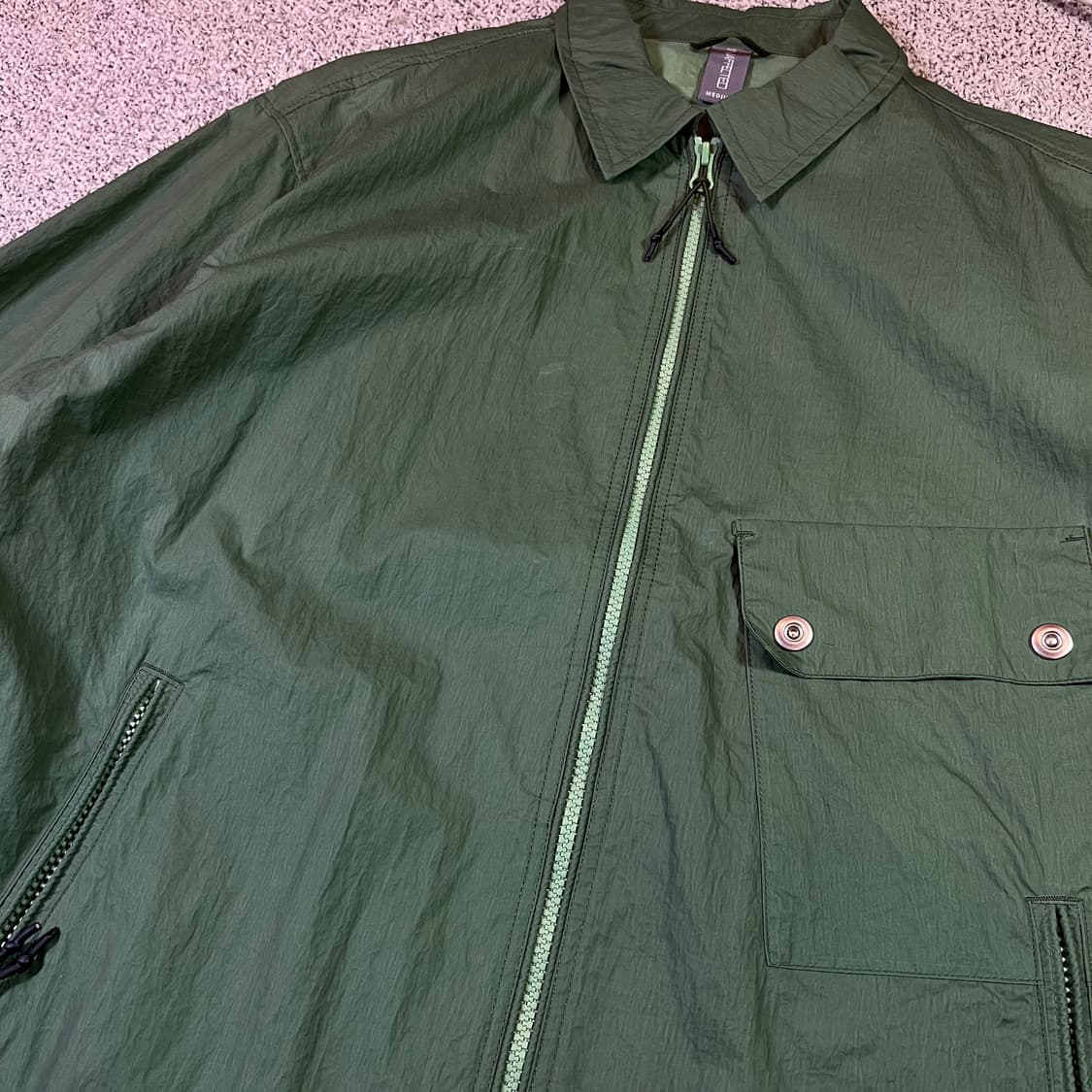 언어펙티드 23ss 나일론 집업 블루종 상품이미지2