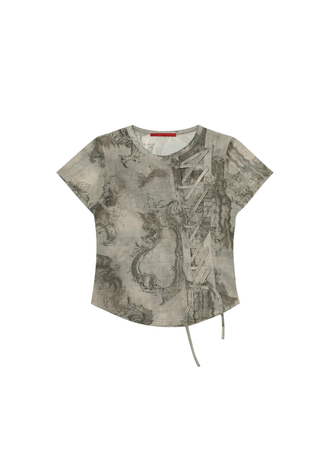 보헤미안서울 레이스업 하프 슬리브 베이지 상품이미지4