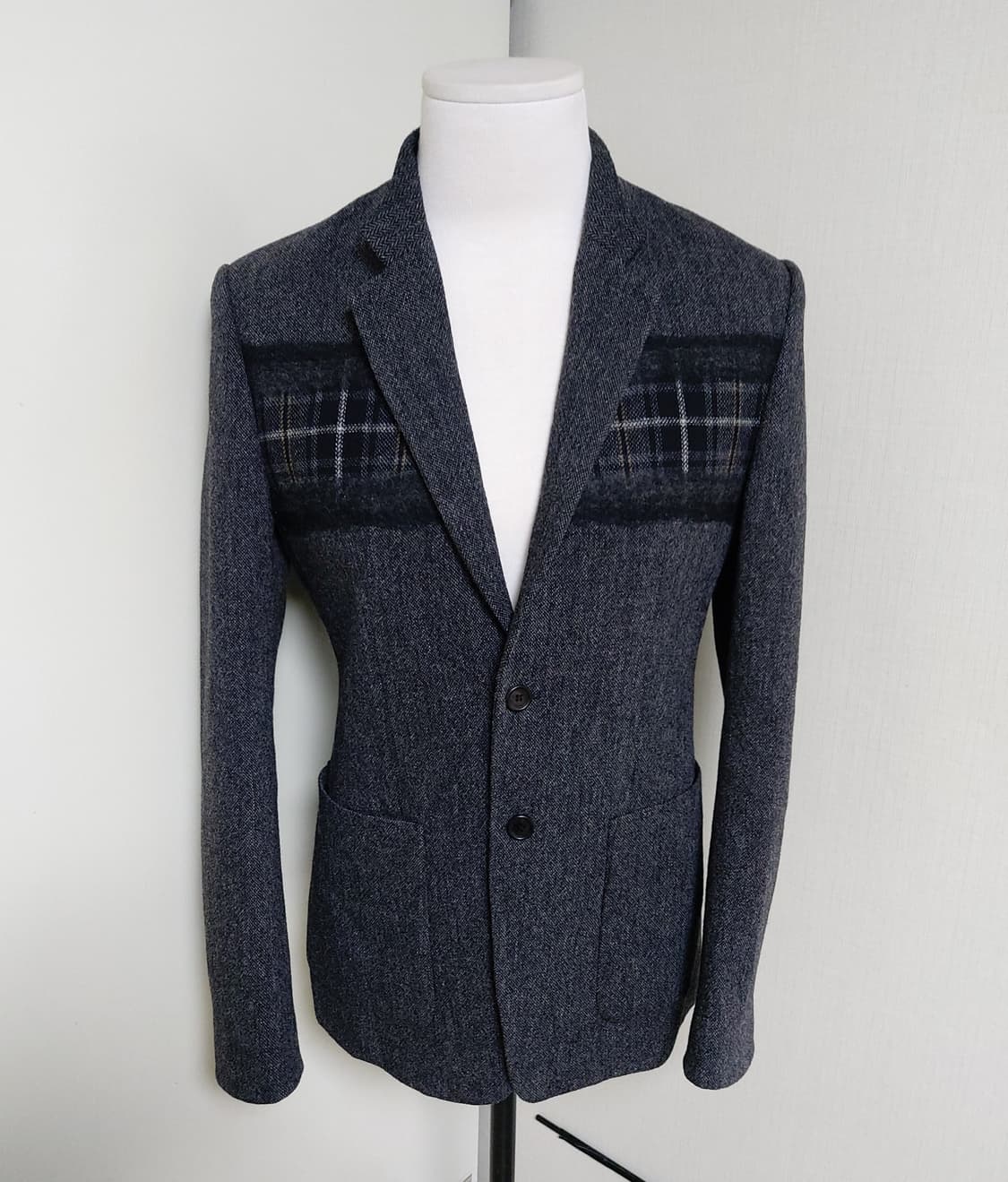 한섬)SYSTEM 남성 헤링본 모100% 블레이저 (105)슬림핏 상품이미지1