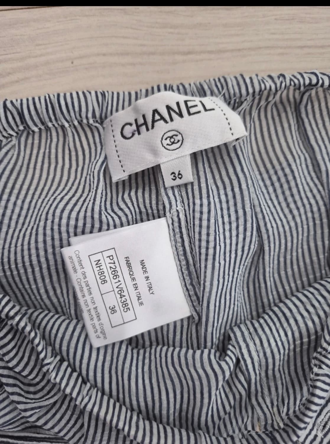 정품 Chanel 샤넬 홀실크100% 22SS 와이드 팬츠 상품이미지1