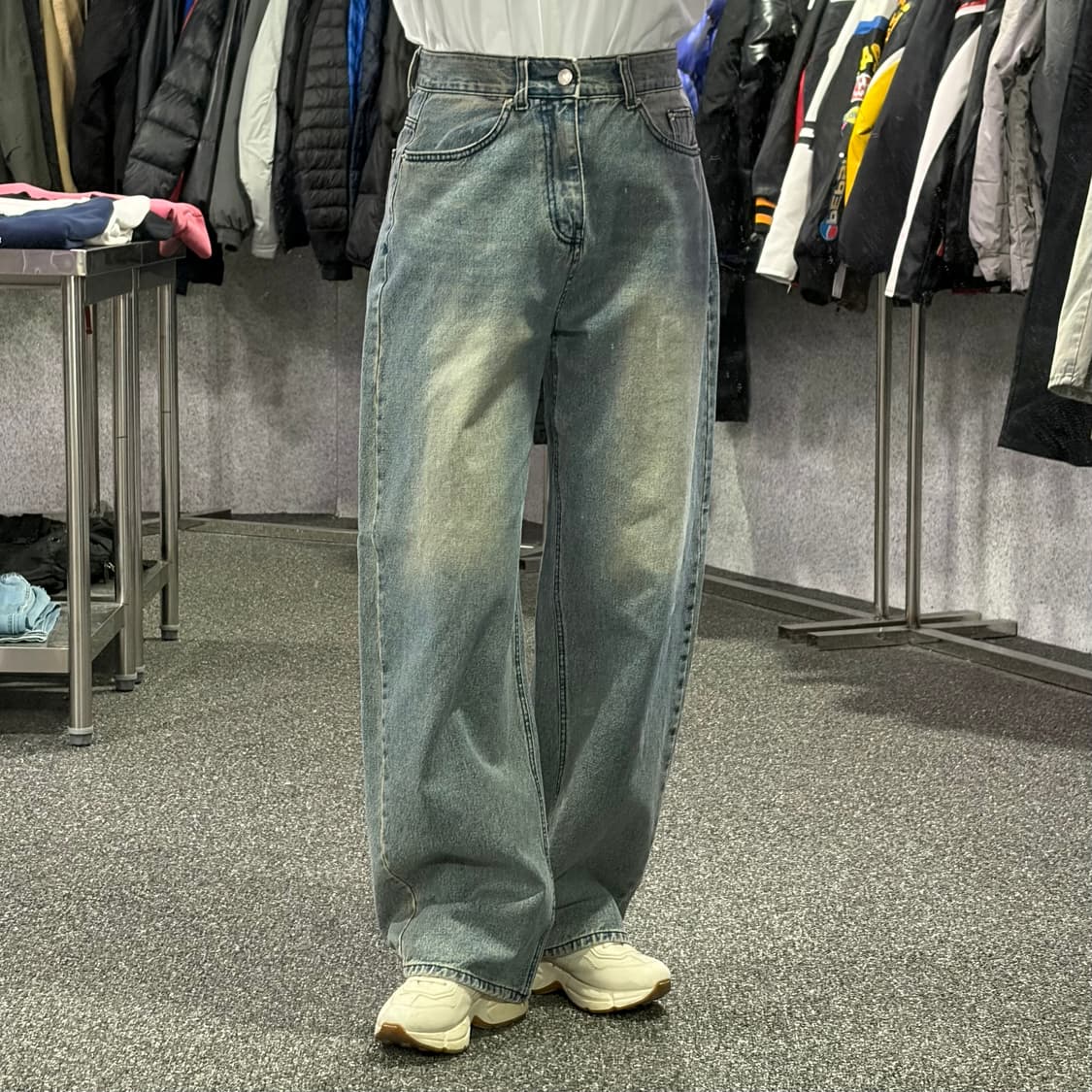 더크로스 워싱 와이드 데님 팬츠 B4098 상품이미지1