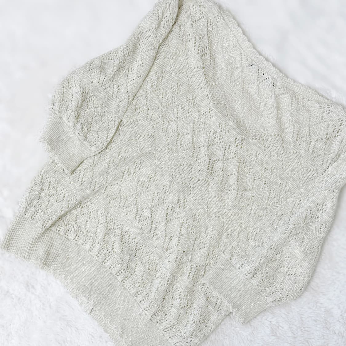 Misch Masch 모리걸 하구미 스즈코 레이스 진주 펀칭 가디건 상품이미지5