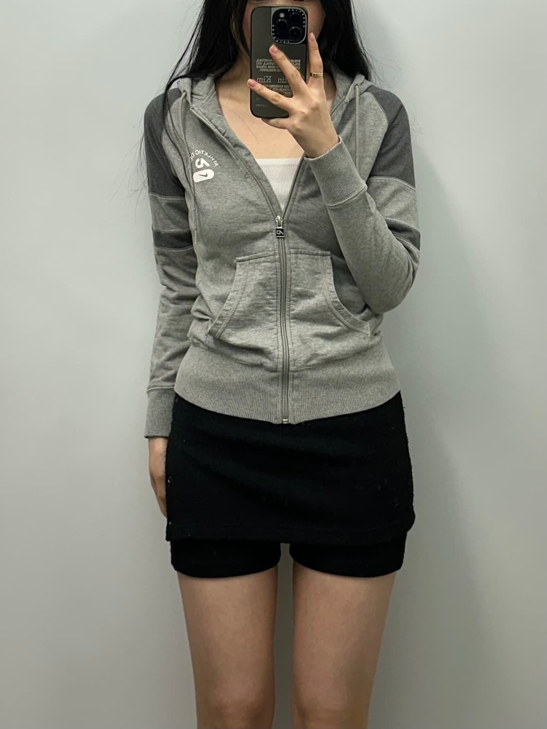 나이키 그레이 딱붙 후드집업 상품이미지1