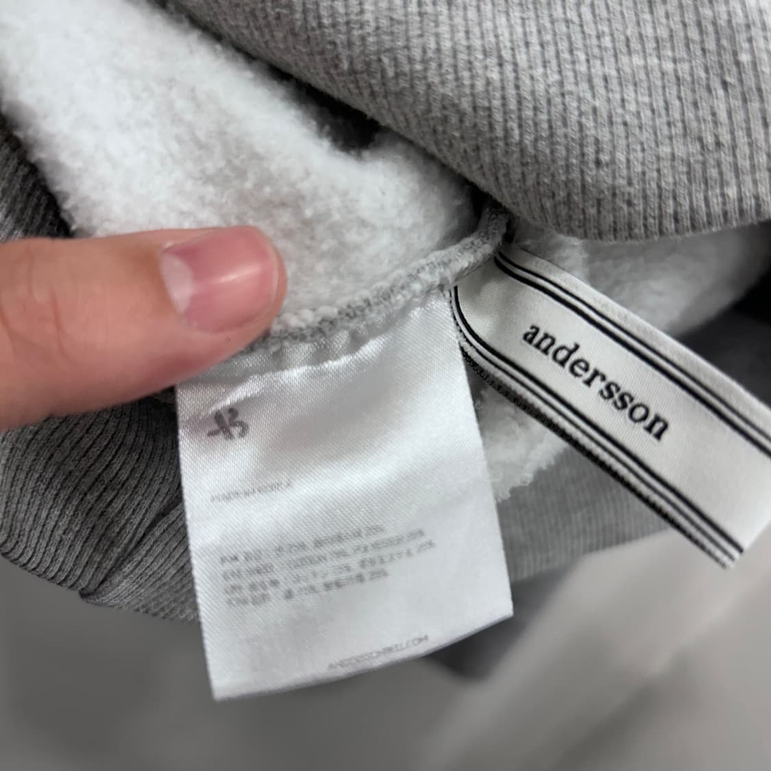 앤더슨벨 나일론 패치 헤비코튼 오버핏 기모 후드티 상품이미지4