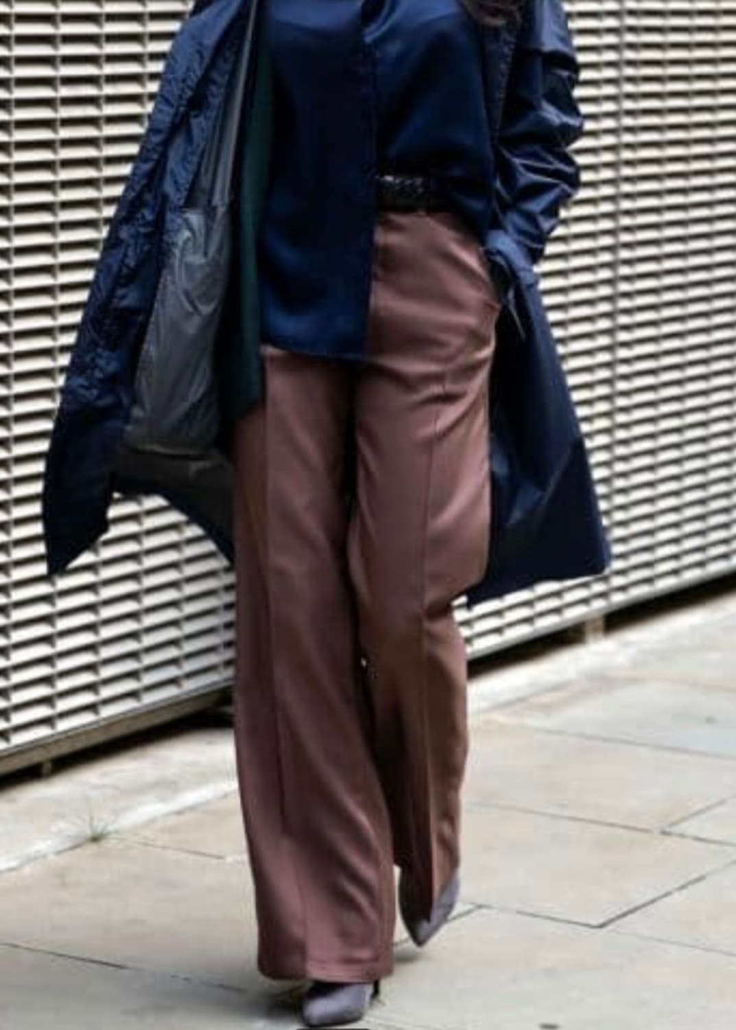 유니클로U/트윌 와이드 팬츠 다크브라운/XL 상품이미지1