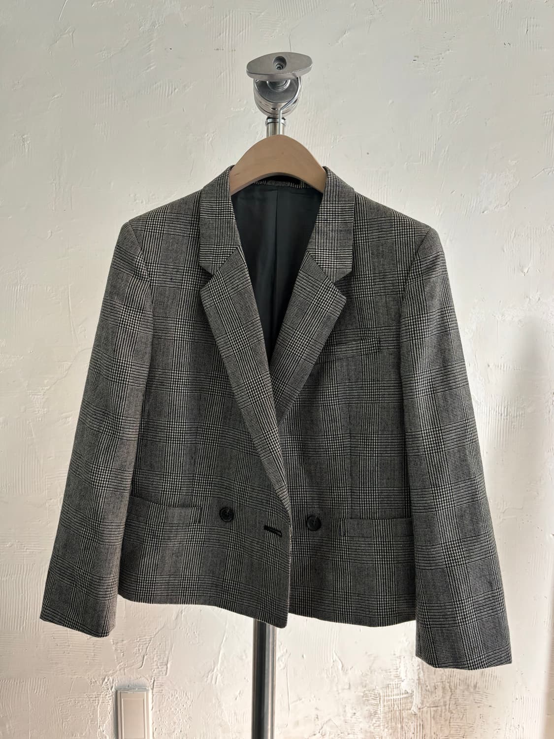 Burberry 버버리 그레이 컬러 체크 더블 블레이저 자켓 상품이미지5