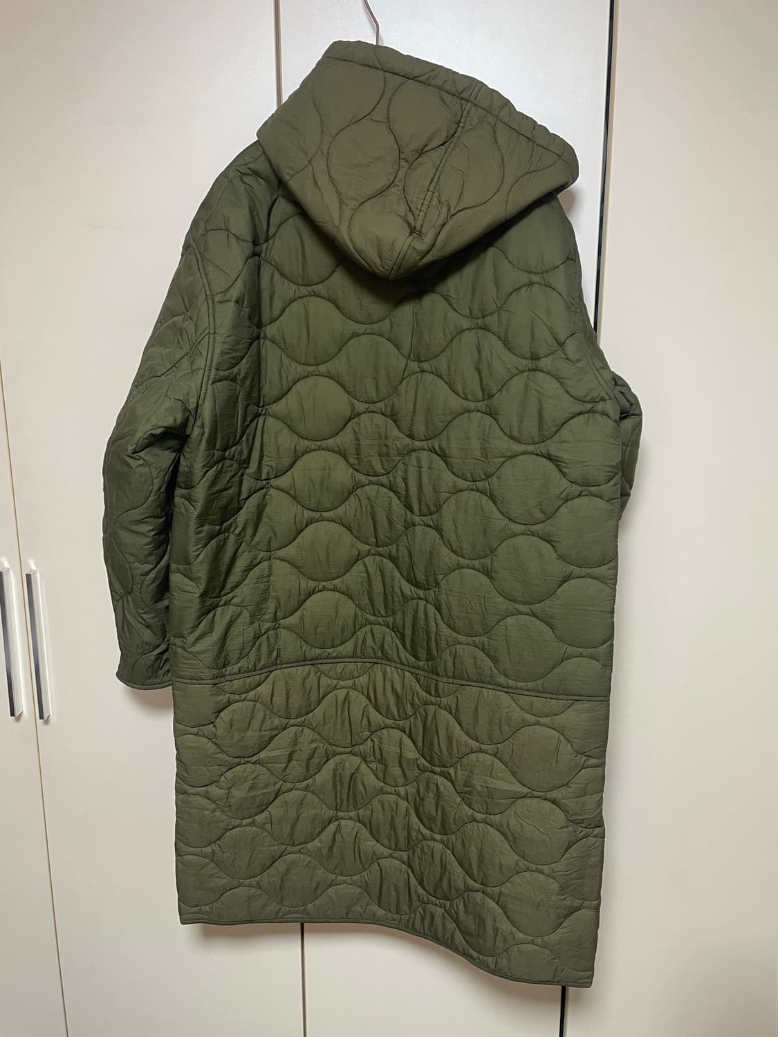 8 seconds 퀼팅 후드 롱 점퍼 L 올리브 상품이미지2