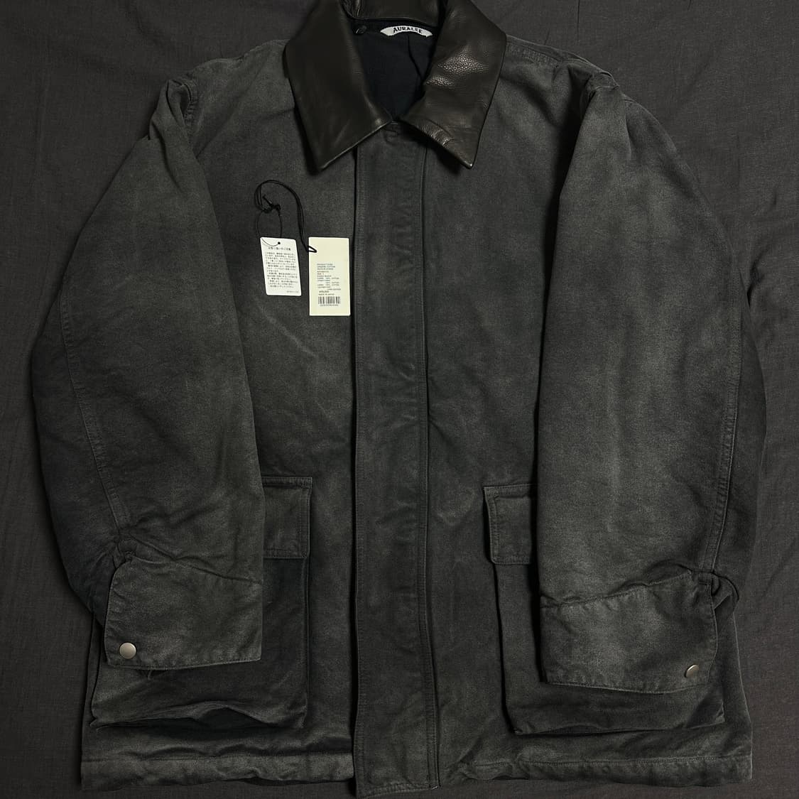 [3] 25AW 오라리 프로덕트 다이드 오가닉 코튼 덕 블루종 블랙 상품이미지9