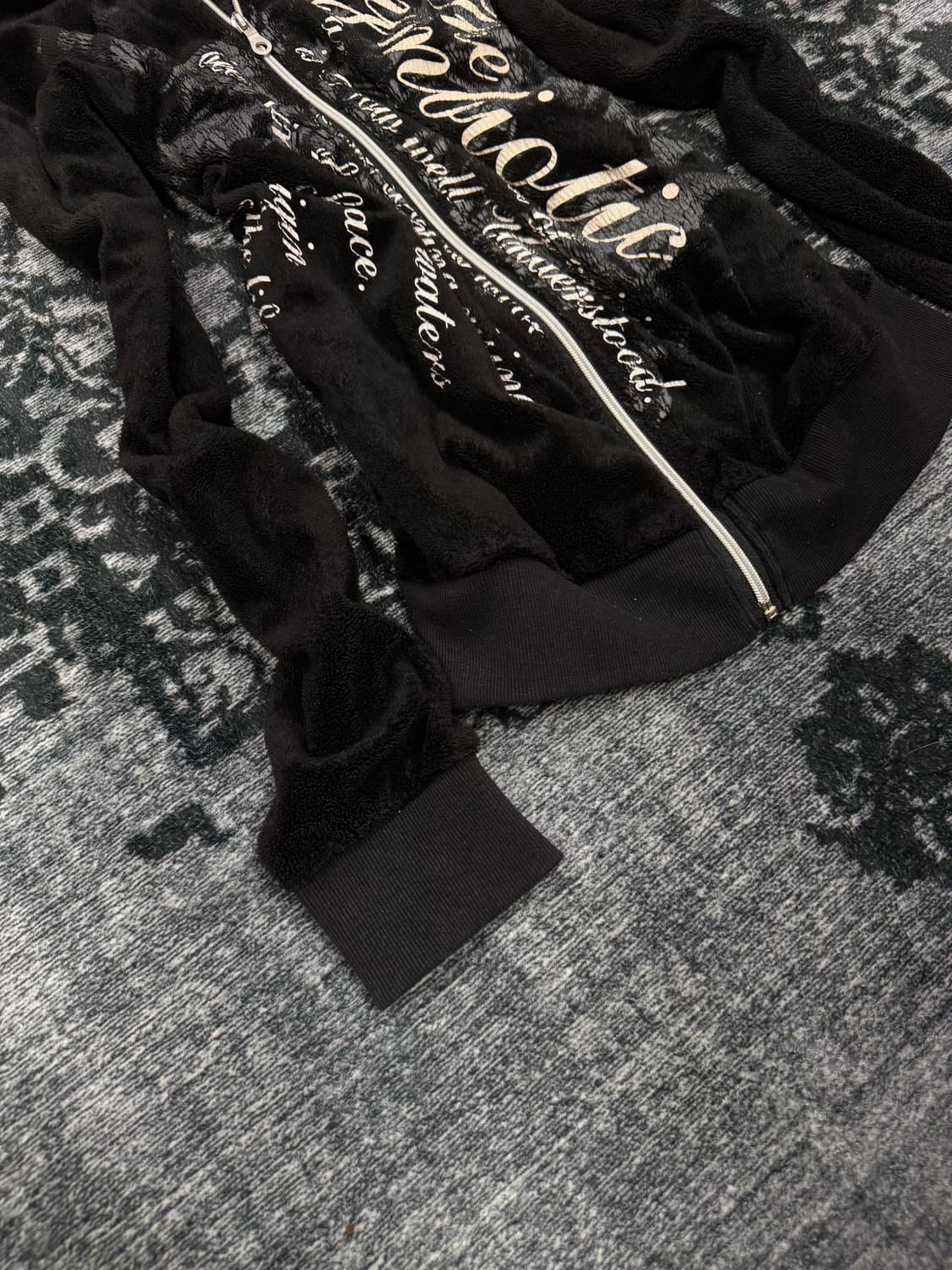Spinash velour trimming fur hoodie 상품이미지4