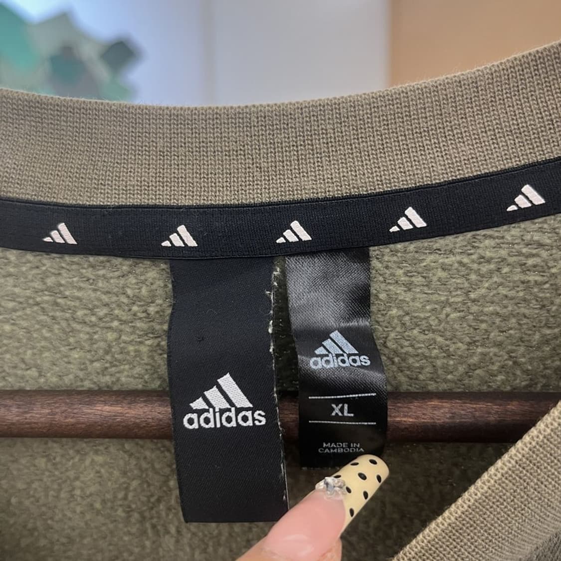 아디다스 올드스쿨 빈티지 스트릿 힙합 말차카키 맨투맨 XL C09772 상품이미지5