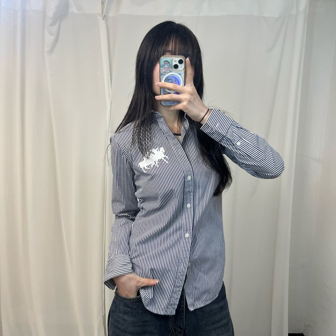 Polo big pony double player stripe shirt 상품이미지2