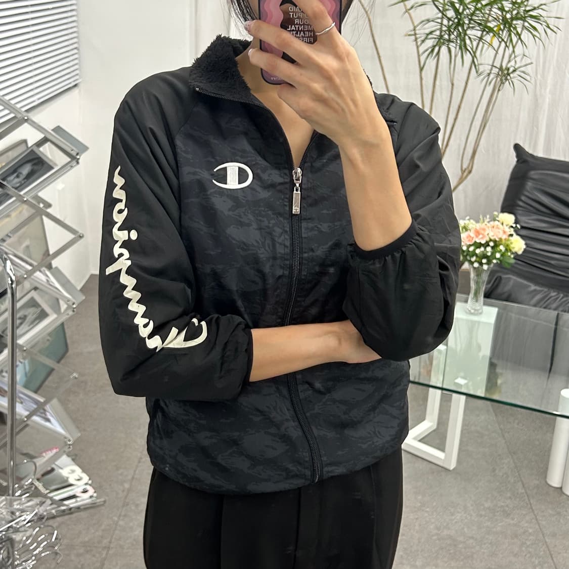 챔피온 패턴 윈드브레이커 자켓 (키즈140사이즈) 상품이미지2