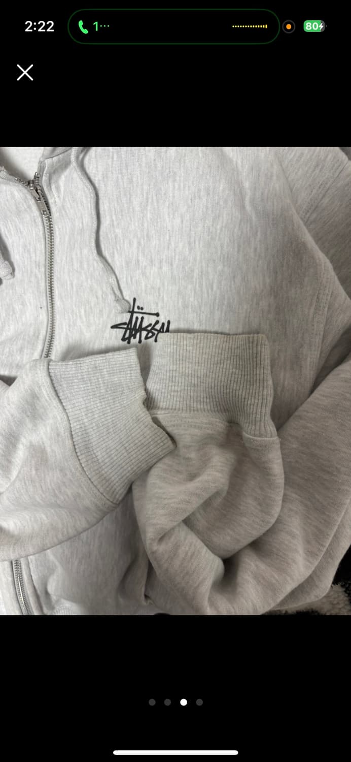 스투시 후드집업 에쉬헤더 m 상품이미지3