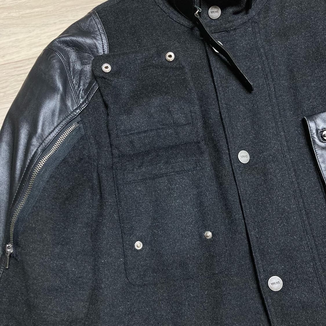 베르사체 컬렉션 레더 캐시미어 자켓 상품이미지5