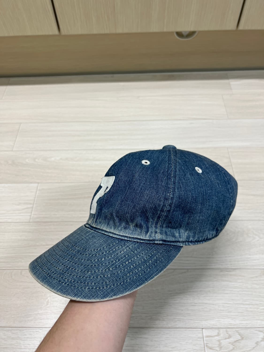 택포11) 풀카운트 6843hw 워싱 데님 볼캡 상품이미지2