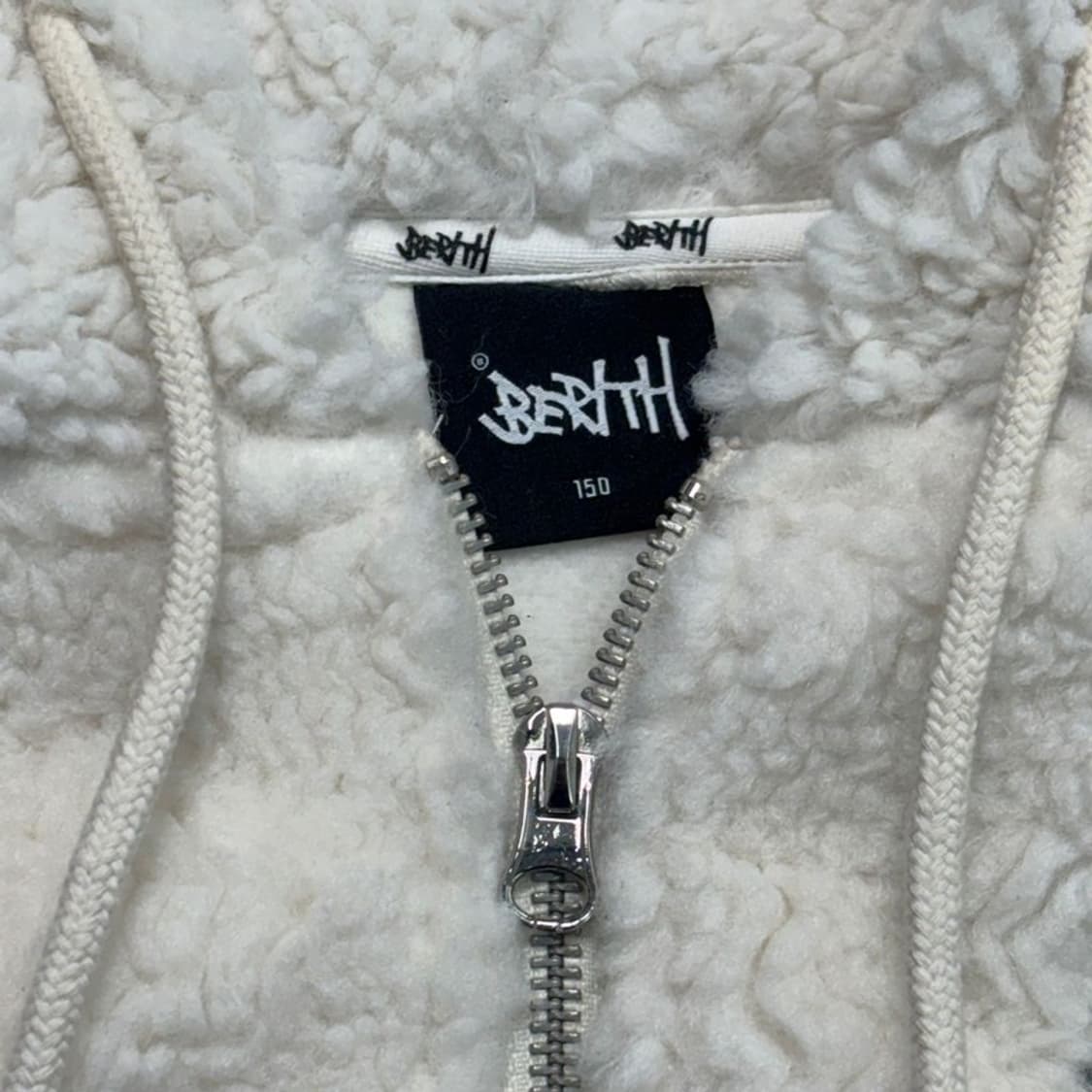 베리드 양털 크롭집업 아이보리 150 상품이미지3