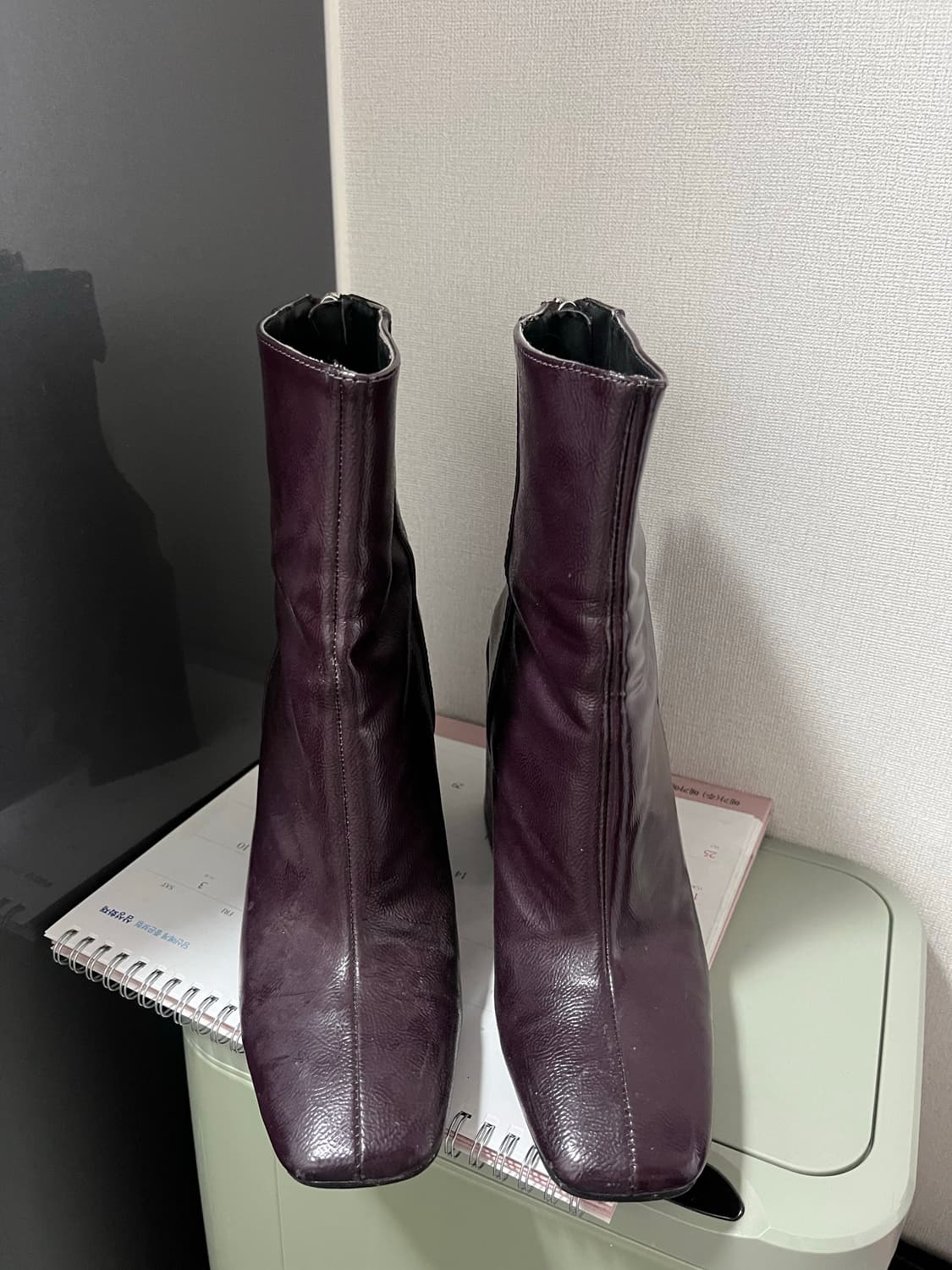 퍼플 앵클 부츠 힐 자라 상품이미지2