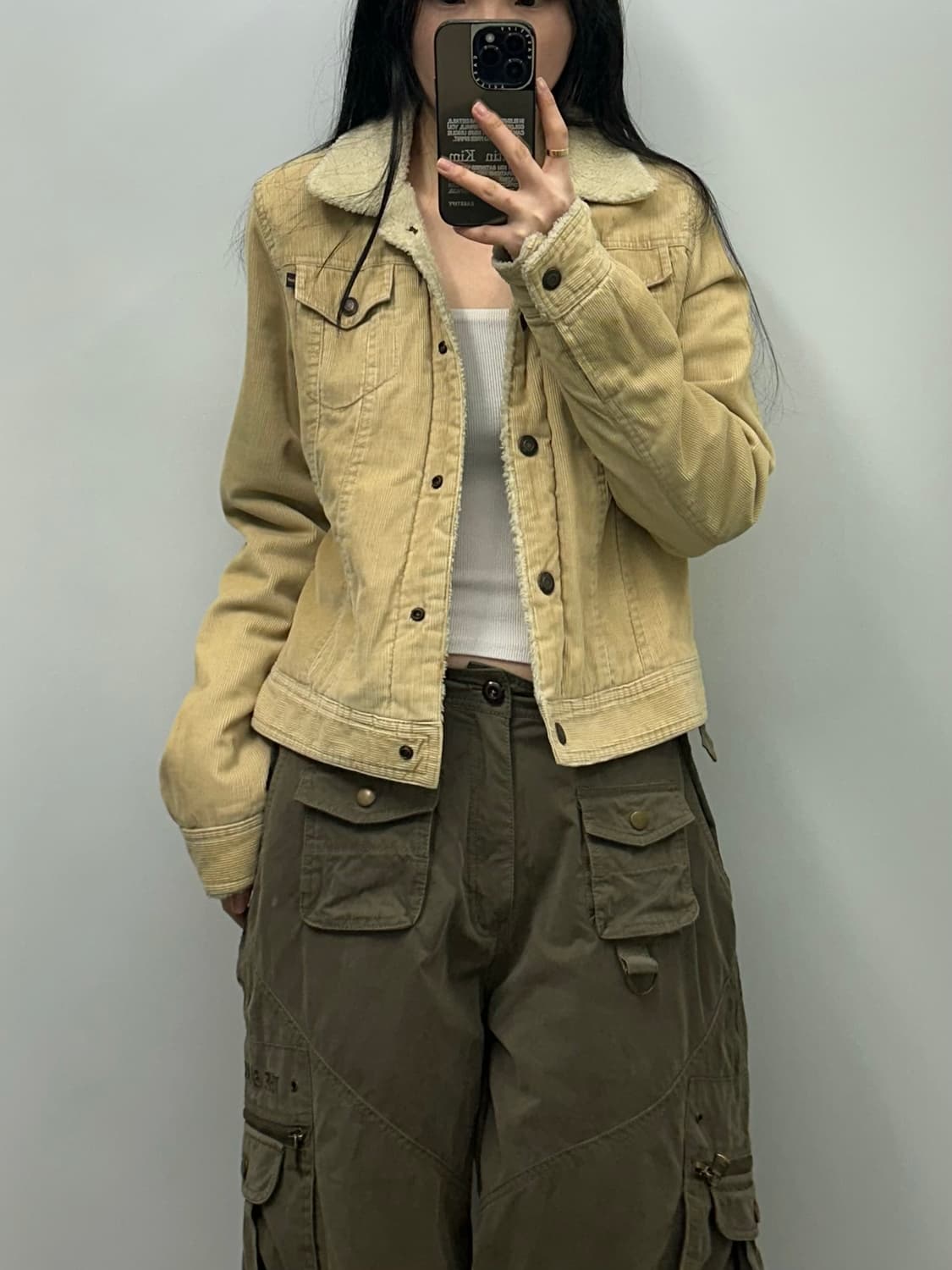 아베크롬비 베이지 코듀로이 양털 자켓 상품이미지1