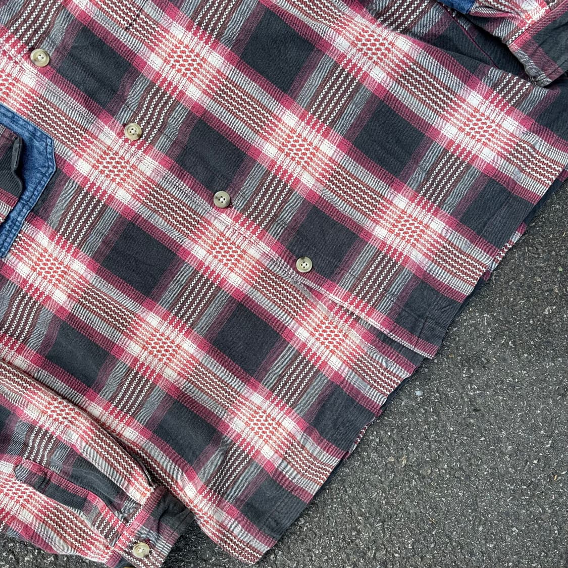 올드 오시코시 헤비 코튼 체크 셔츠 상품이미지6