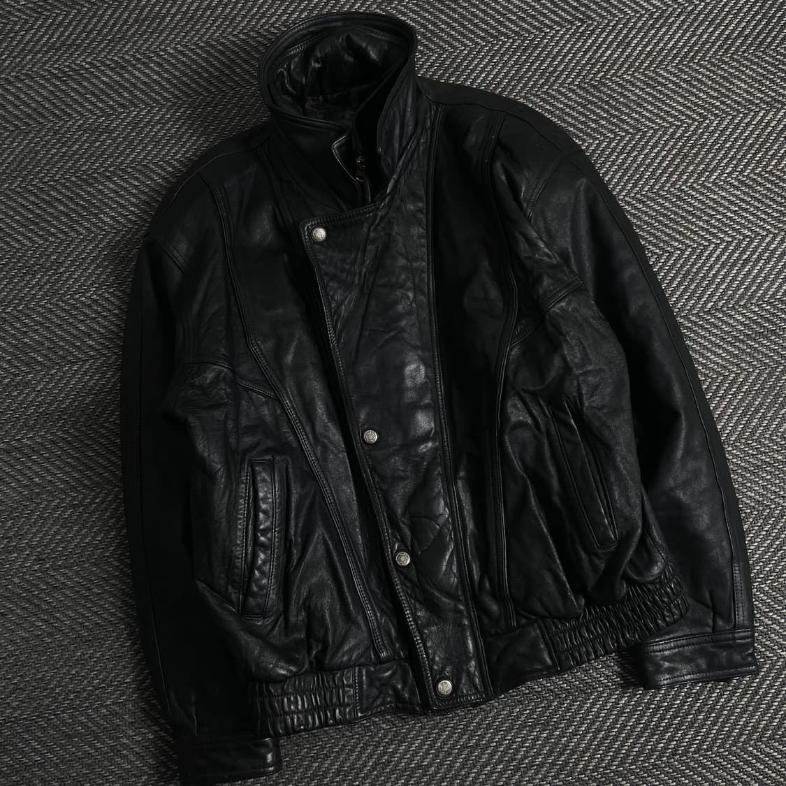 빈티지 램스킨 가죽 레더 봄버 자켓y 3566 상품이미지1