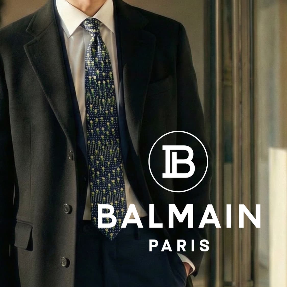 발망 실크 네이비 플라워 패턴 넥타이 9.8cm A+등급 A19307
 상품이미지1