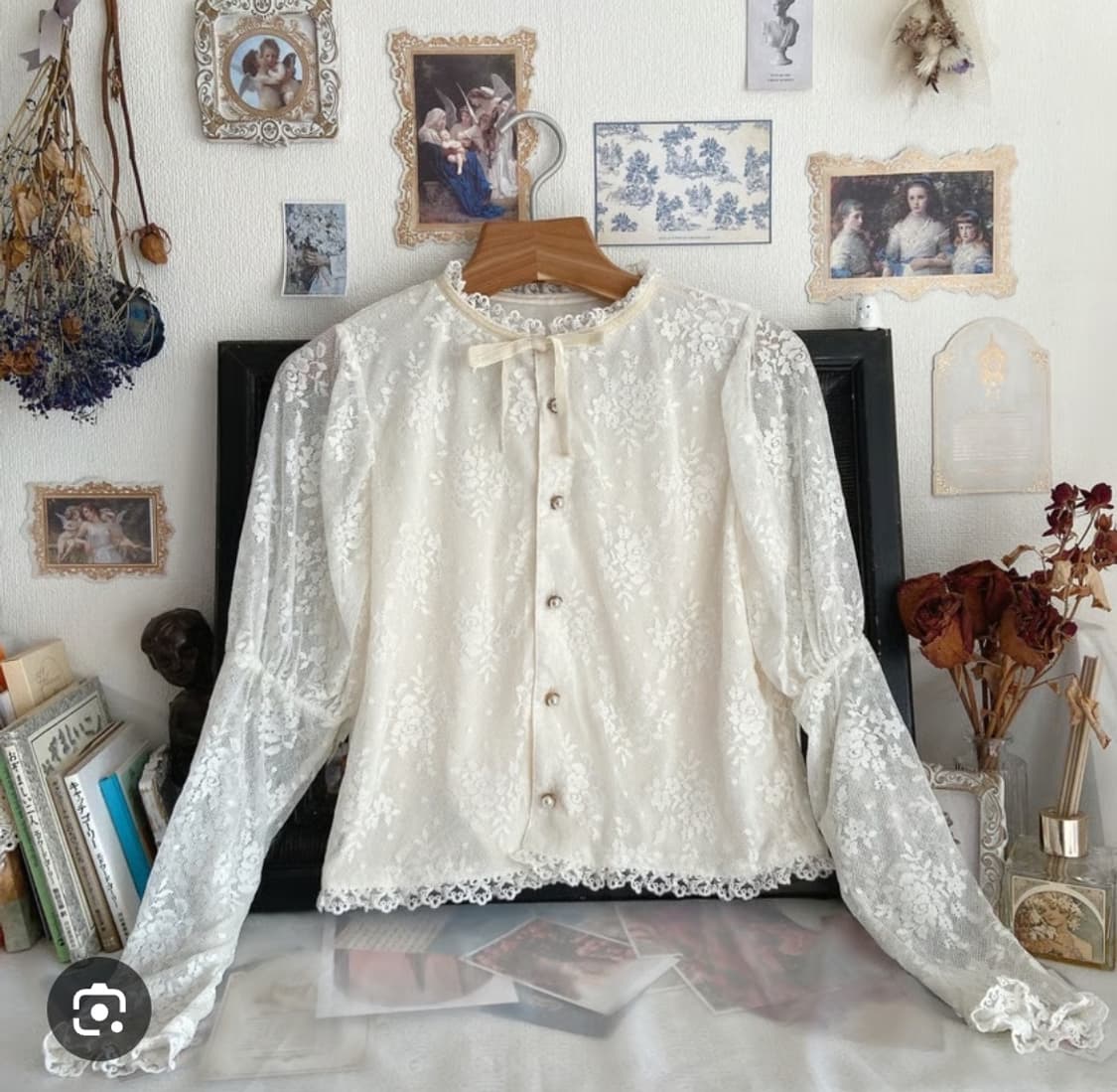 급처상태좋음!스완키스 어깨볼륨 레이스 리본 공주 블라우스 리즈리사st 상품이미지2