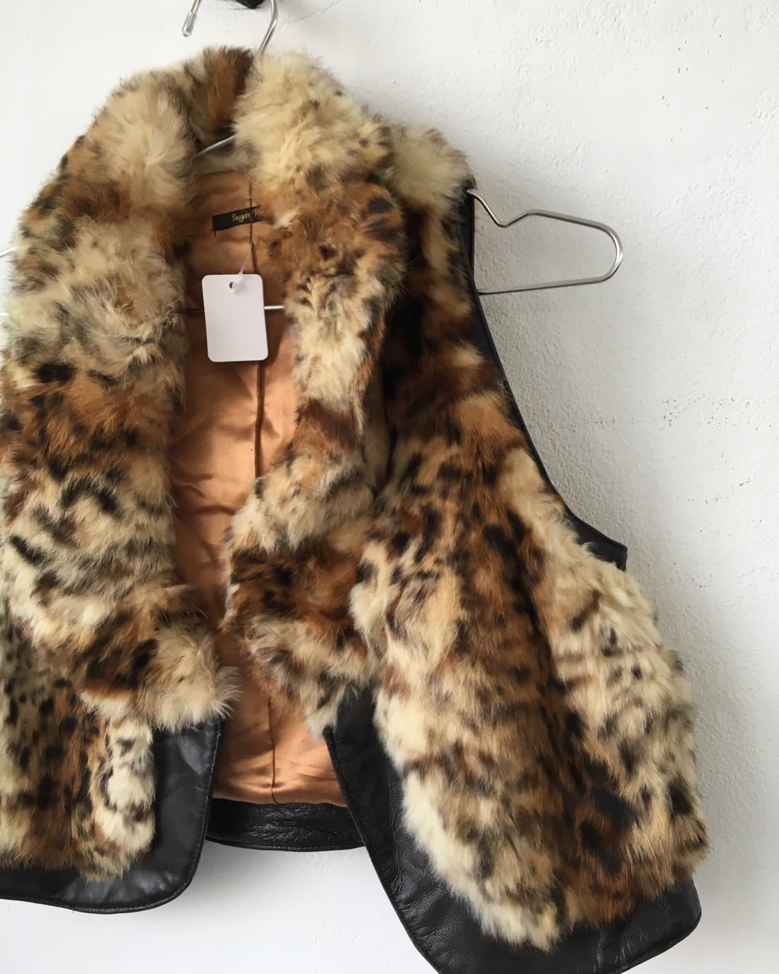 Leopard pattern fake fur vest 상품이미지4