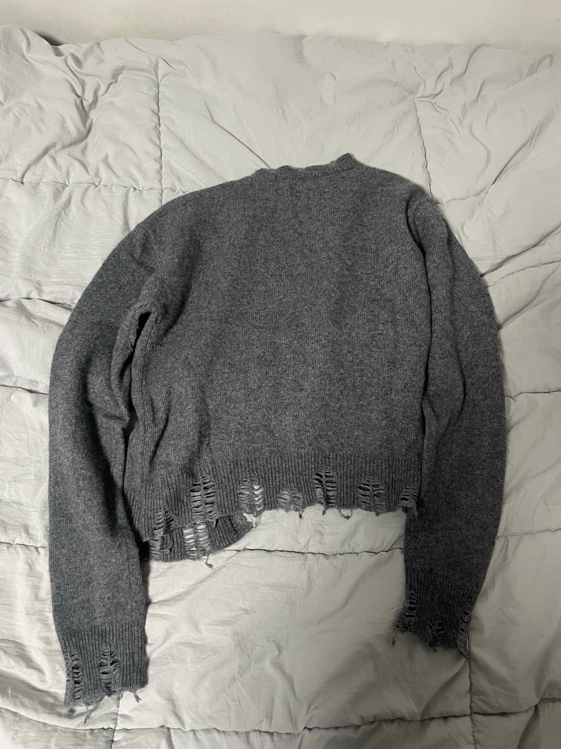 레씨토 디스트로이드 라운드 울 니트 가디건 그레이 free 상품이미지4