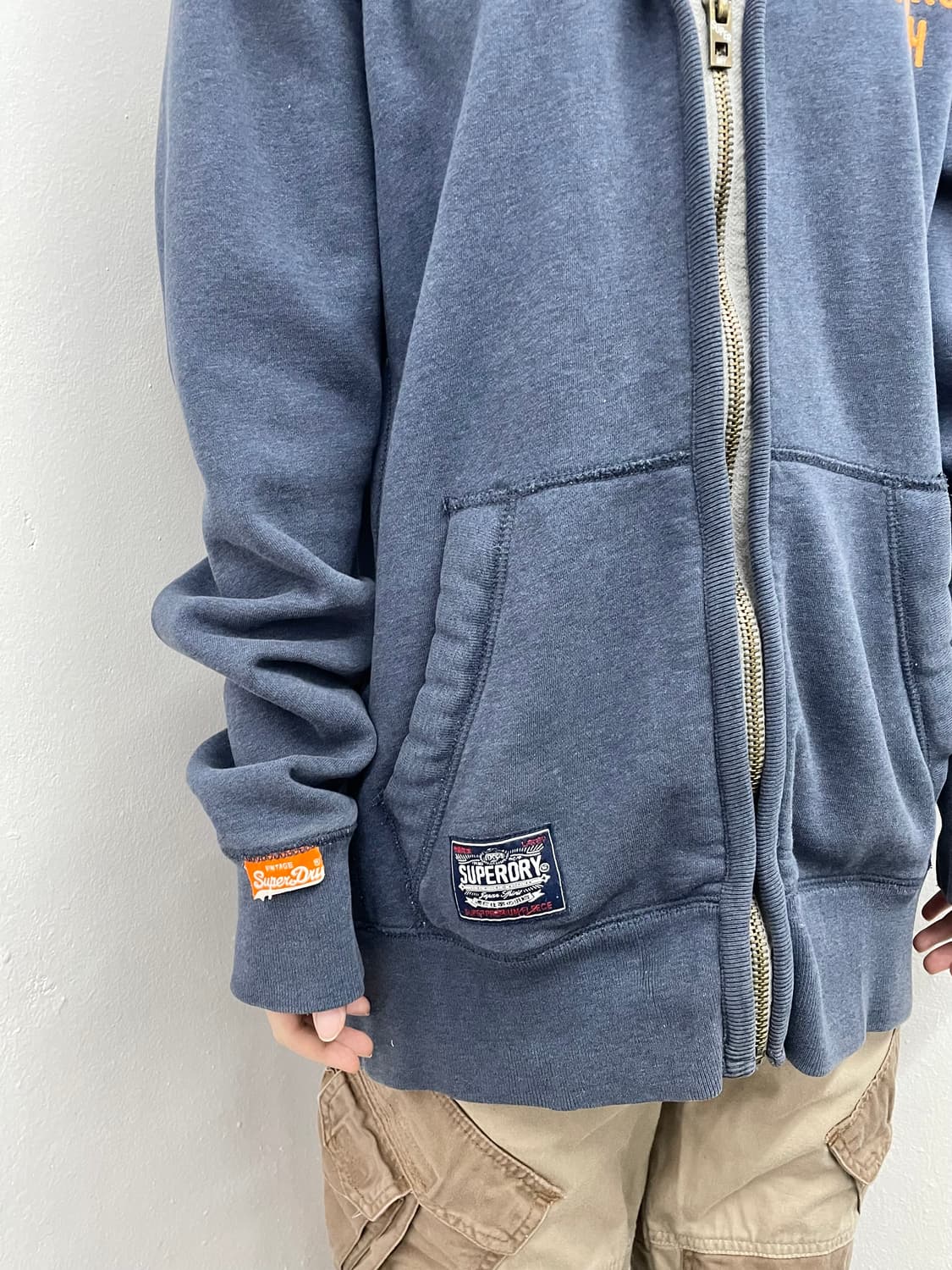 수퍼드라이 블루 패치 헤비 후드집업 상품이미지4