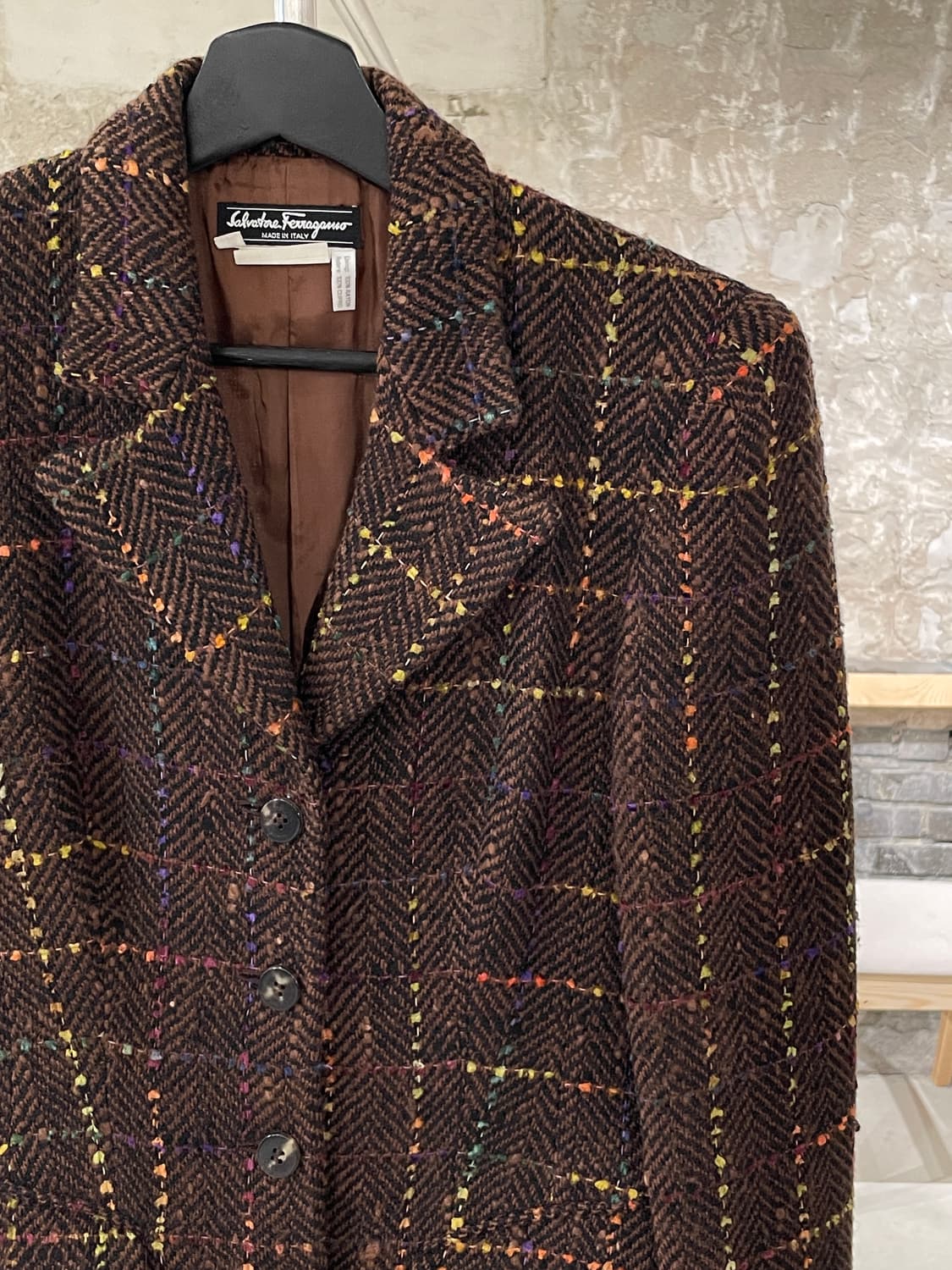 살바토레 페라가모 브라운 트위드 블레이저 자켓 상품이미지3