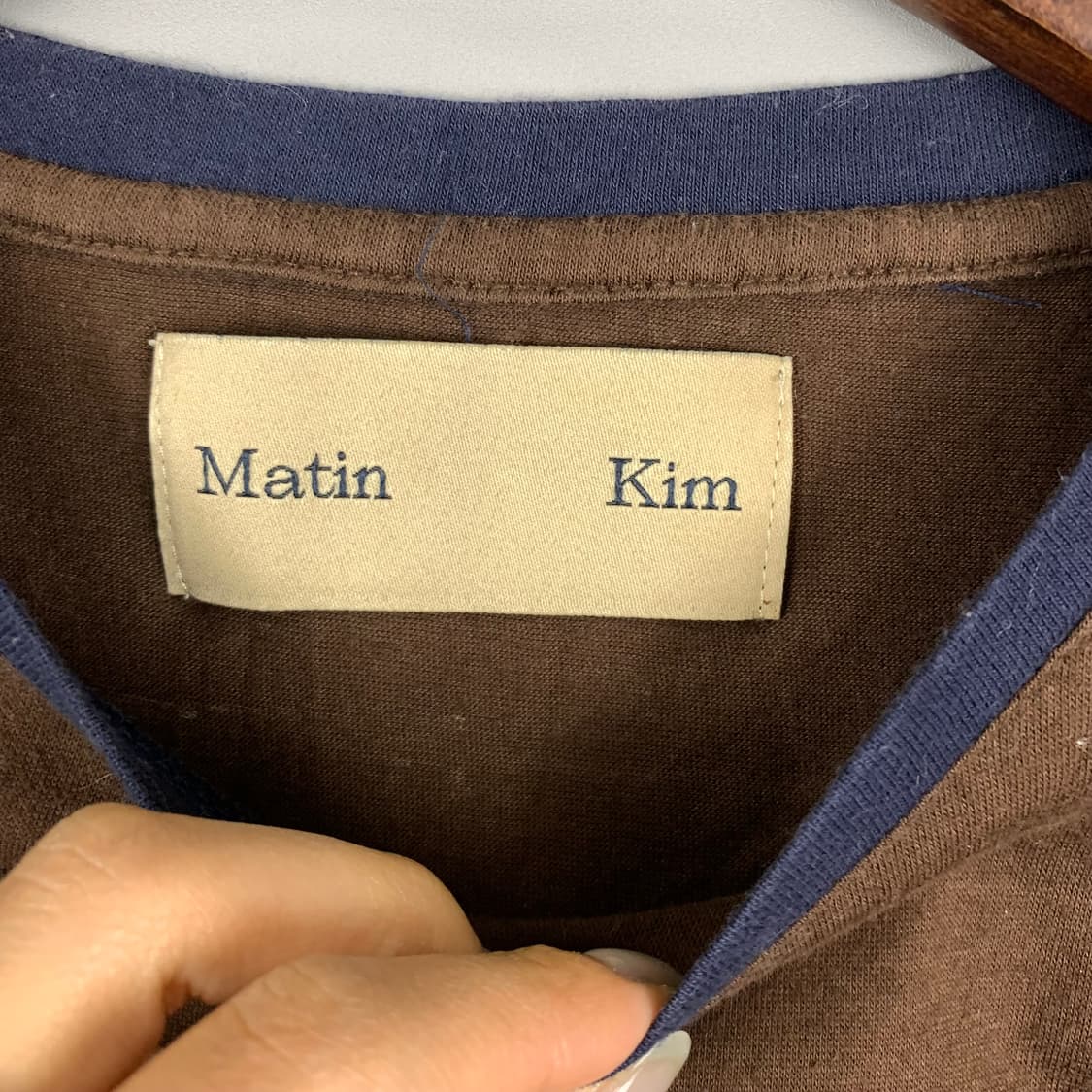 마땡킴 브라운 링거 반팔 티셔츠 상품이미지6