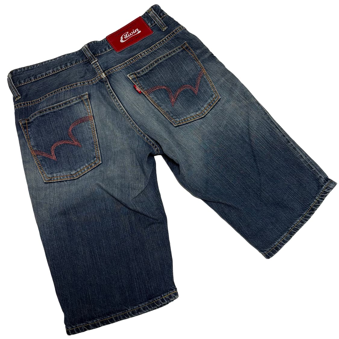 에드윈(EDWIN) 빈티지 워싱 데님 하프 팬츠 상품이미지1