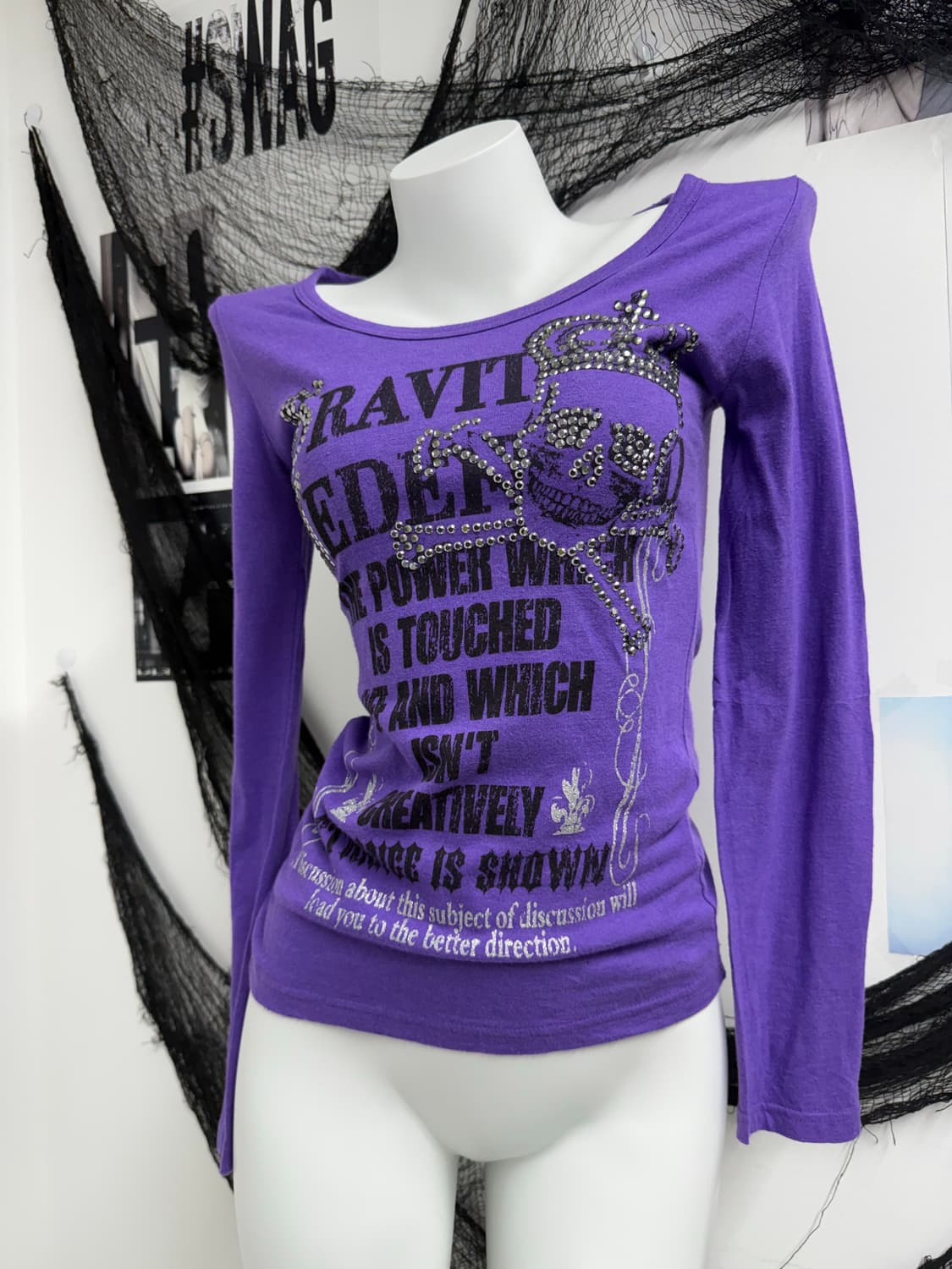 00s punk lettering beads longsleeve 상품이미지2