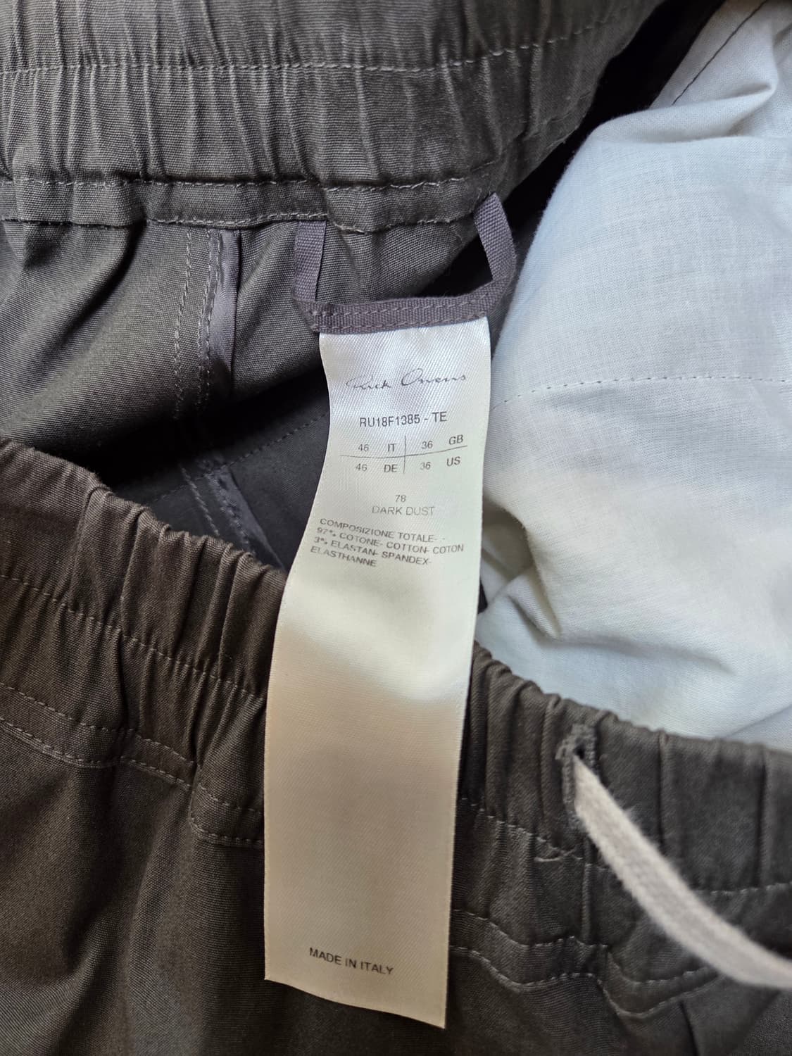 릭오웬스 다크더스트 드로스트링 카고 팬츠 상품이미지3