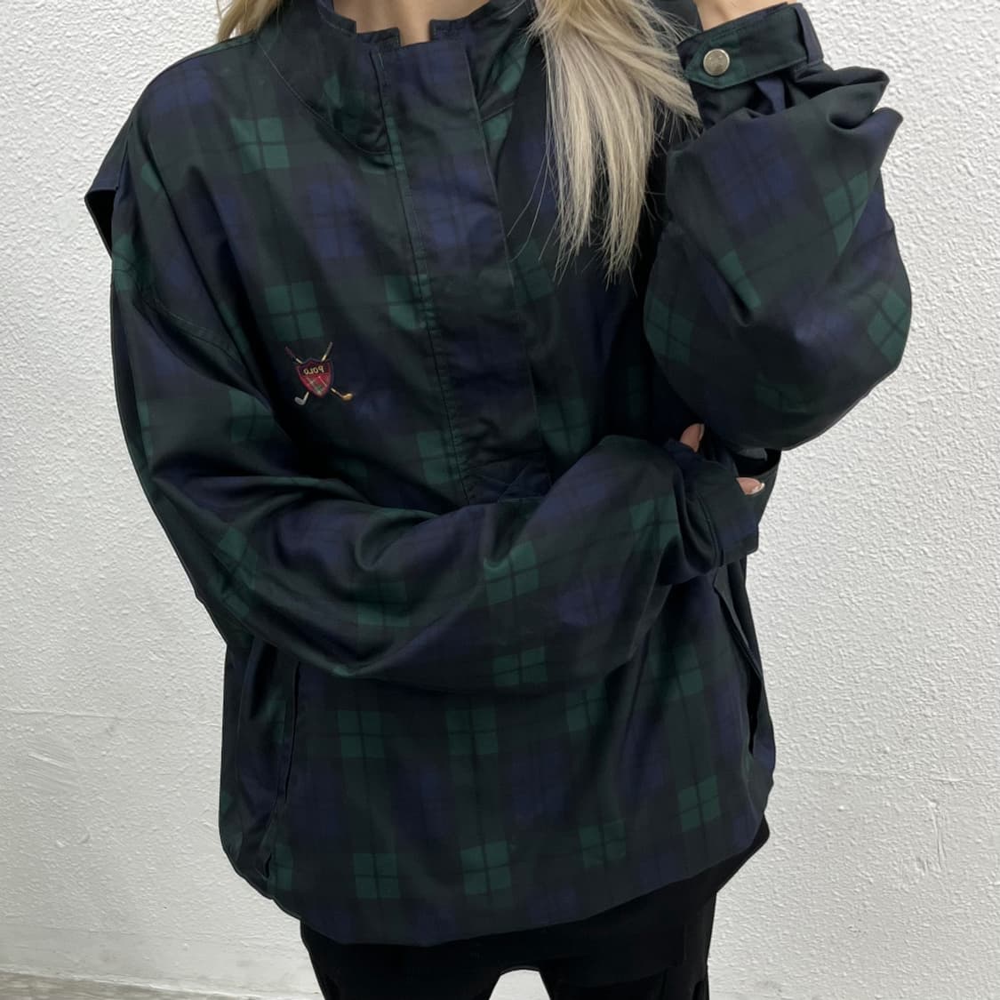 폴로 랄프로렌 90s 골프 그린체크 아노락 L 상품이미지4