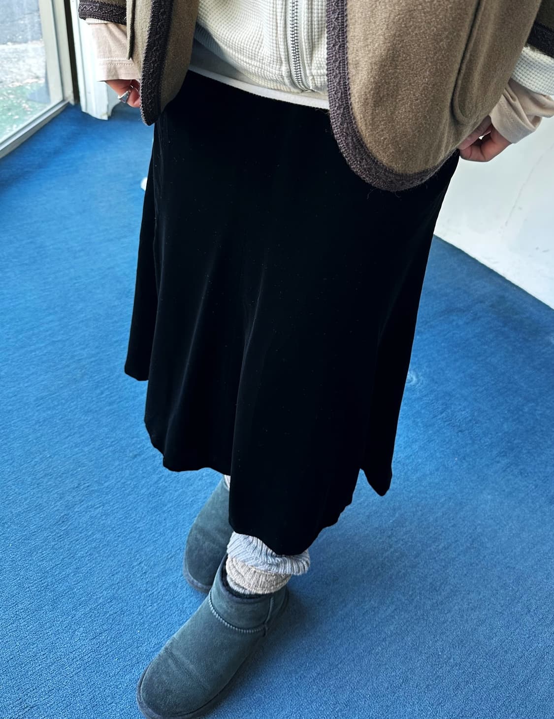 Cupro velour banded loose skirt 상품이미지3